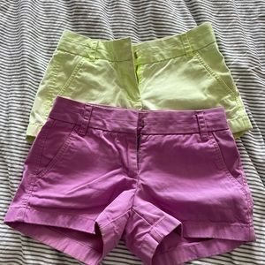Two pairs of Jcrew 2” Chino Shorts